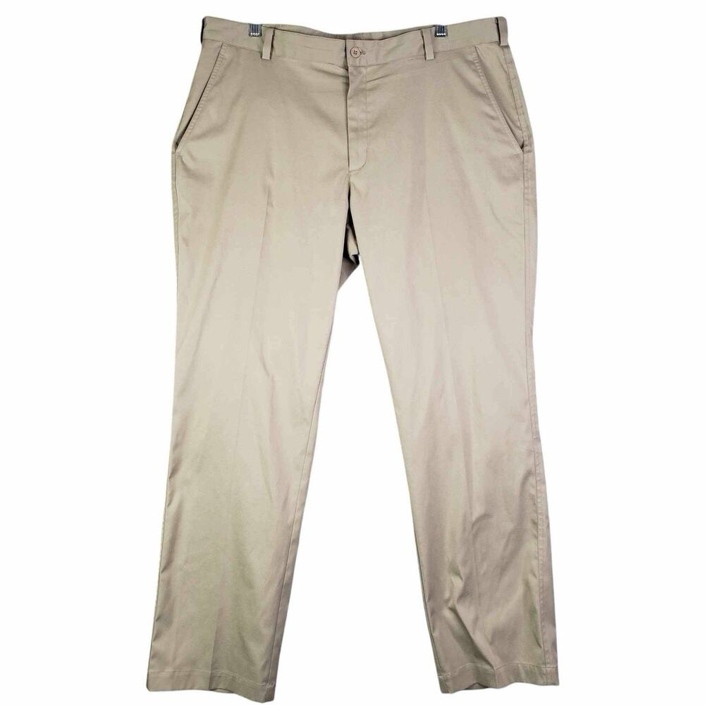 Nike Golf Pants 38x32 Khaki Tan Flat Front Chino Straight Performance 38